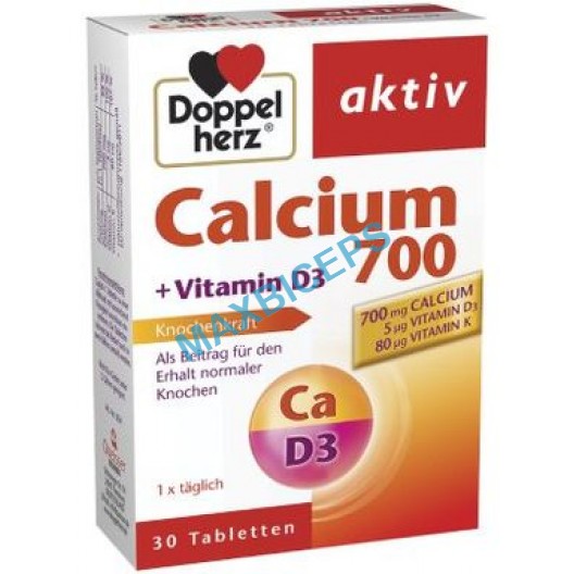 Doppelherz Active Calcium 700 + Vitamin D3 + Vitamin K 30 Tablets