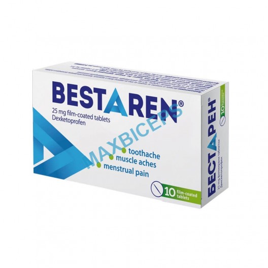 Bestaren (Dexketoprofen) 25mg film-coated tablets (10 Tablets) for Pain Relief