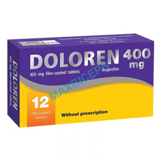 Doloren 400mg (Ibuprofen) for Pain, Fever & Colds (12 Tablets)
