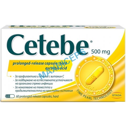 Cetebe Vitamin C 500 mg Immune Support Capsules 60 Pcs