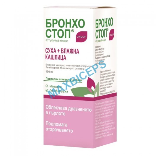 Bronchostop Syrup: Soothe Coughs & Throat Irritation with Herbs (150ml)