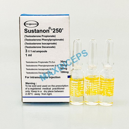 SUSTANON 250 ORGANON, KARACHI, PAKISTAN 3 AMP. ( 250MG/1ML )